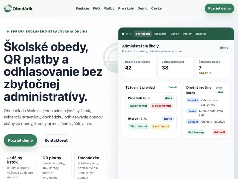 Obedárik – school meals online